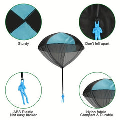 12pcs Hand Throwing Parachute Toys Soldiers' Square Outdoor Sports