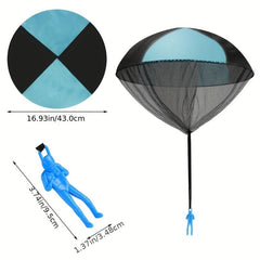 12pcs Hand Throwing Parachute Toys Soldiers' Square Outdoor Sports
