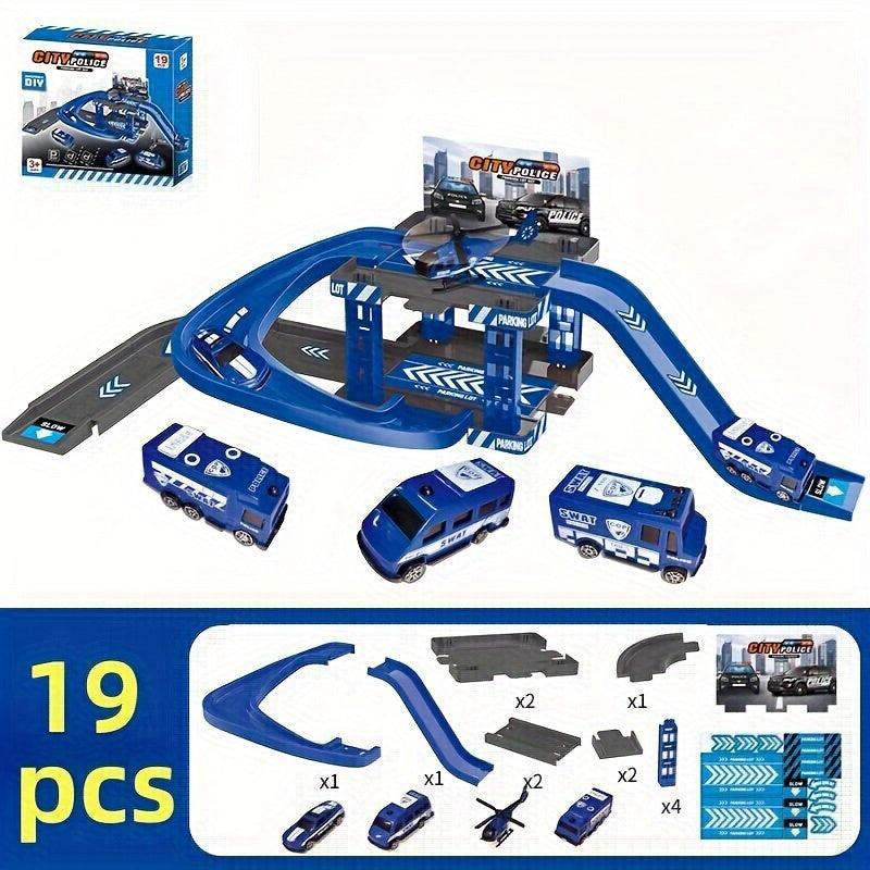 Kids Car Parking Building Model DIY Toys 19 Pieces