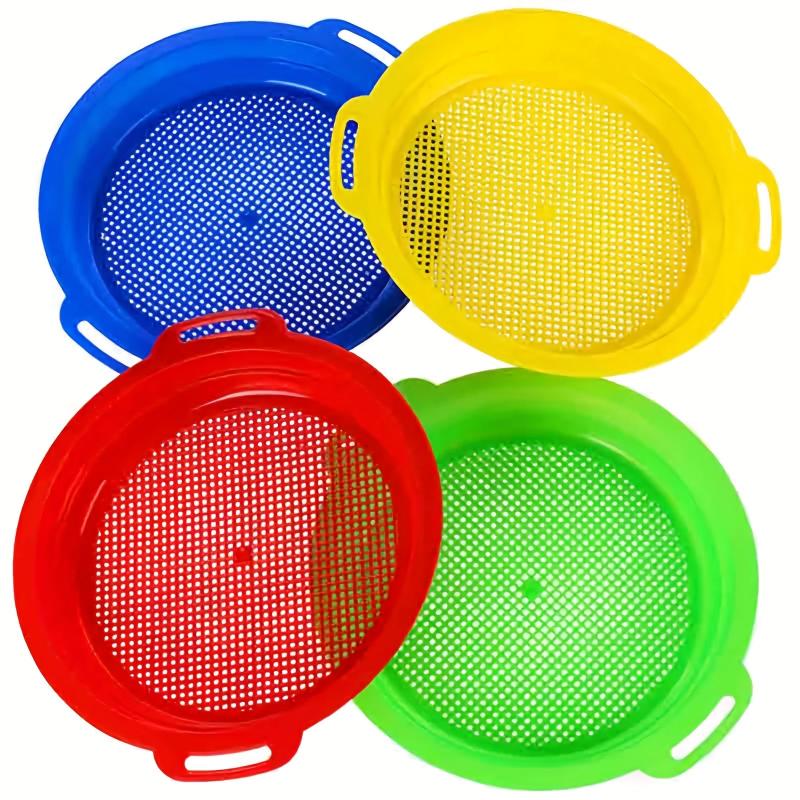 8 6in Shark Tooth Sifters w/Handles Beach Sifters Green Red Yellow Optional