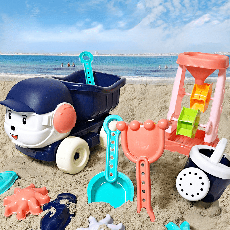 Summer Beach Toy Car & Sand Digging Hourglass Set