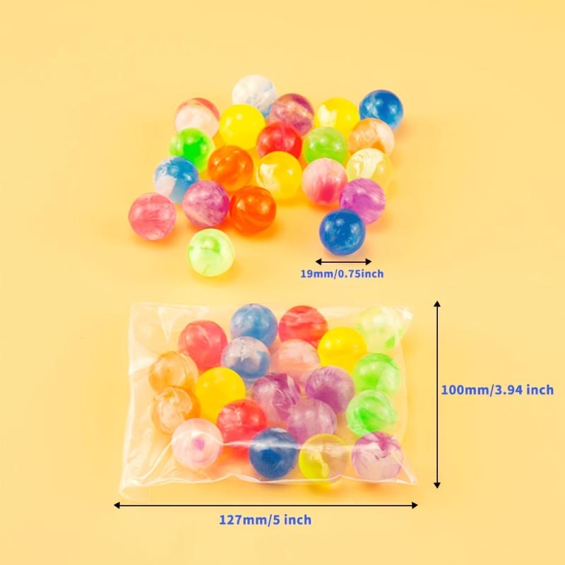 20 Pack 19mm Neon Swirl Bouncy Balls for Kids' Sports Games & Fun