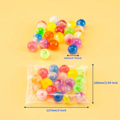 20 Pack 19mm Neon Swirl Bouncy Balls for Kids' Sports Games & Fun