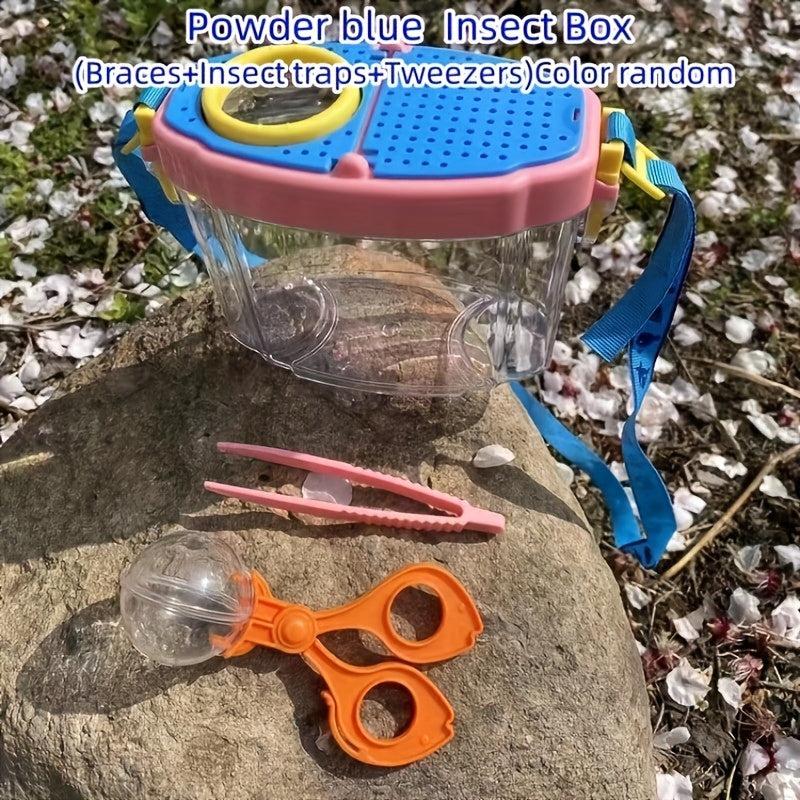 4pcs Insect Observation Box Magnifying Glass Strap Insect Catcher Clip Tweezers