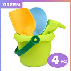 Kids Beach Sand Bucket and Shovel Set - Travel Beach Toys for Toddlers
