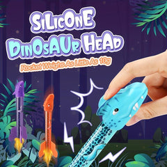 Dino Toy Rocket Launcher Kids 4 Colorful Dinos Outdoor Fun Toys Boys Girls