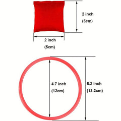 16pcs Nylon Bean Bag Plastic Ring Game Set for Kids, Outdoor Ring Throwing Game