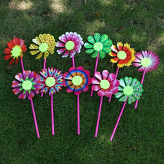 5pcs Children's Sun Flower Plastic Windmill Traditional Toys