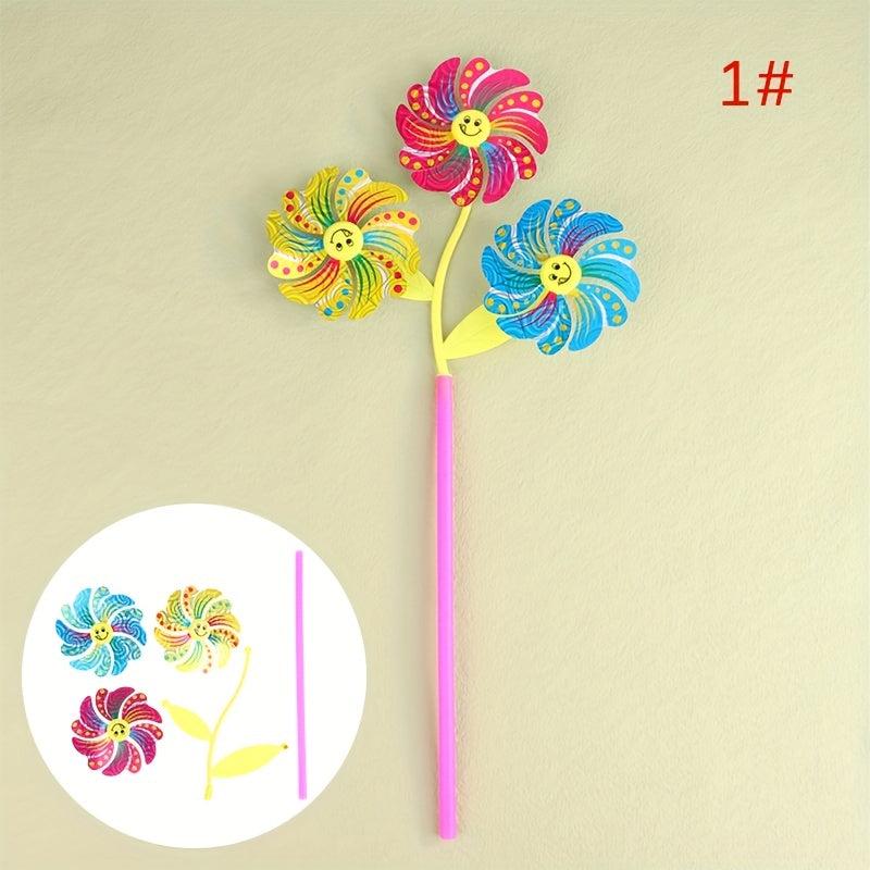 Colorful Windmill Cartoon Pinwheel Spinner Home Garden Yard Decor Toy