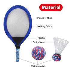 Kids Tennis Racket Set with Badminton Toy - Boys and Girls