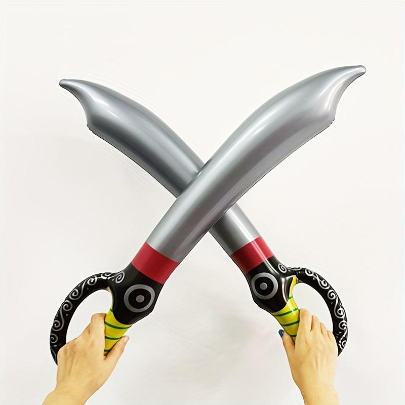 6pcs Inflatable Pirate Sword Silvery Outdoor Lawn Toys