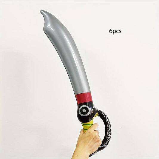 6pcs Inflatable Pirate Sword Silvery Outdoor Lawn Toys