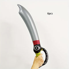 6pcs Inflatable Pirate Sword Silvery Outdoor Lawn Toys