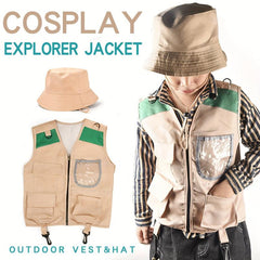 Kids Outdoor Adventure Vest Cosplay Set