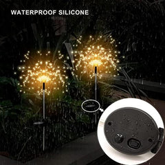 2 Pack LED Solar Firework Lights Outdoor Waterproof Garden Lamps