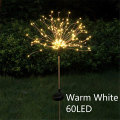 2 Pack LED Solar Firework Lights Outdoor Waterproof Garden Lamps