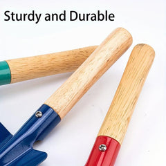 Kids Metal Garden Tools with Wooden Handle Set