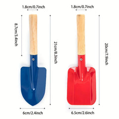 Kids Metal Garden Tools with Wooden Handle Set