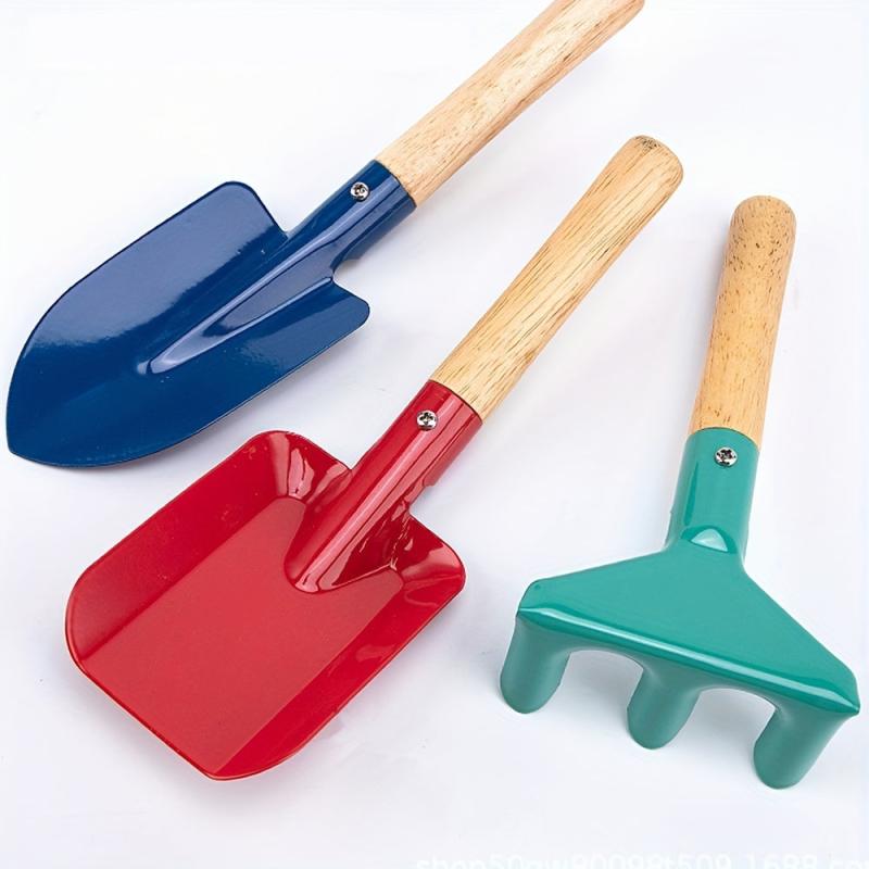Kids Metal Garden Tools with Wooden Handle Set