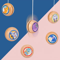 Animal Cartoon Wooden Yo Yo Ball Educational Toy