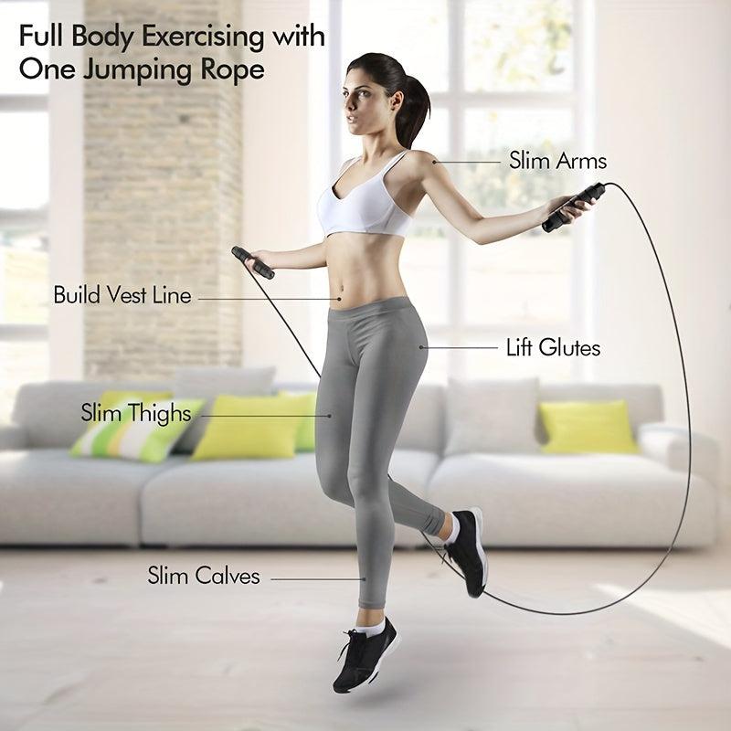 Adjustable Tangle Jump Rope Rapid Speed Non Slip Foam Handle Fitness Sports