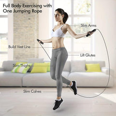 Adjustable Tangle Jump Rope Rapid Speed Non Slip Foam Handle Fitness Sports