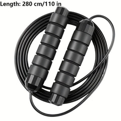 Adjustable Tangle Jump Rope Rapid Speed Non Slip Foam Handle Fitness Sports