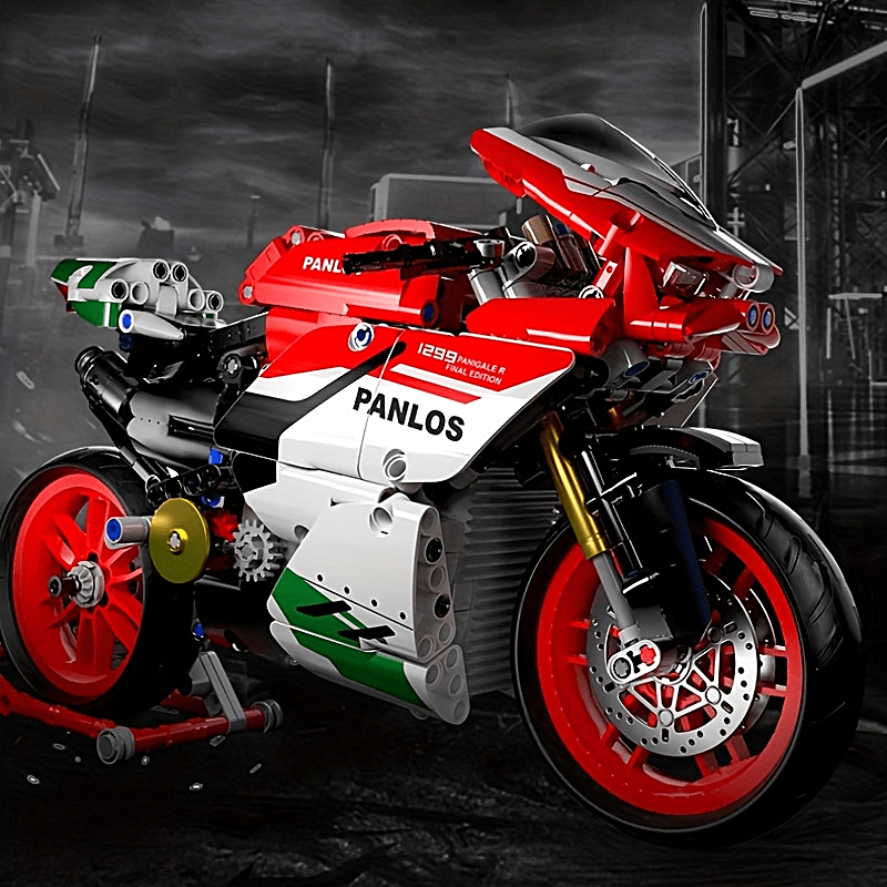 Panlos High speed Locomotive Boy Motorcycle Building Block Toy