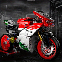 Panlos High speed Locomotive Boy Motorcycle Building Block Toy