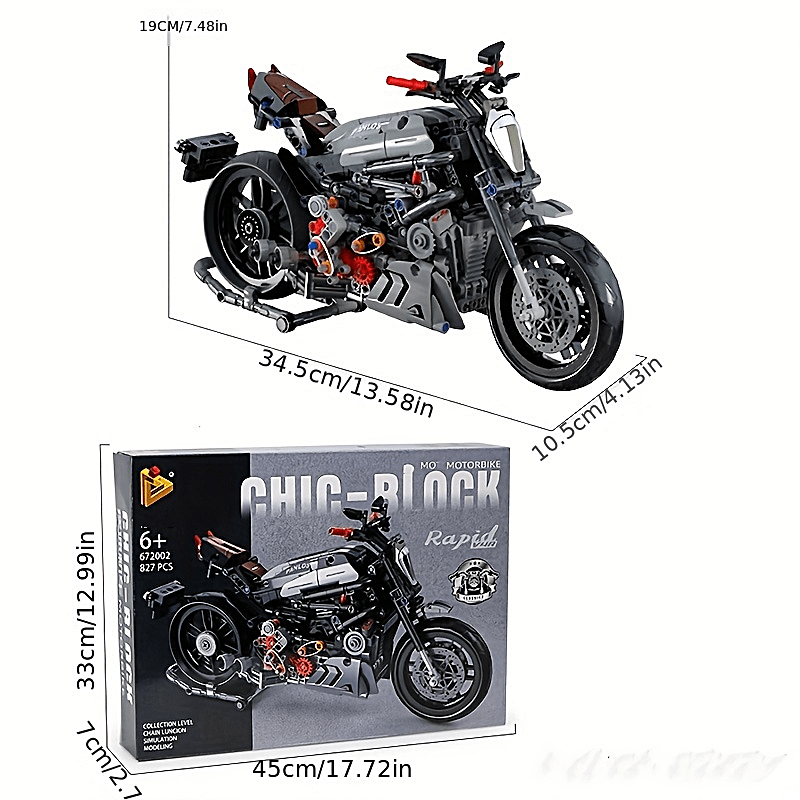 Panlos High speed Locomotive Boy Motorcycle Building Block Toy