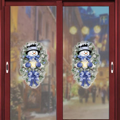 Christmas Snowman Flower Stickers Glass Windows Decoration