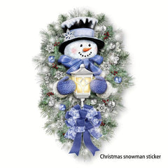 Christmas Snowman Flower Stickers Glass Windows Decoration