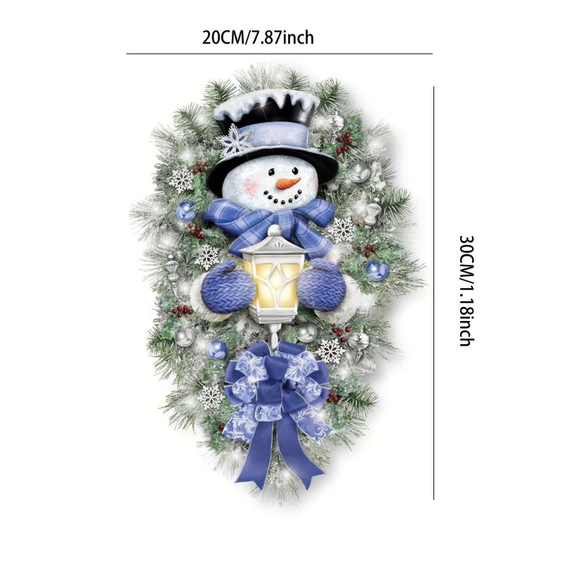 Christmas Snowman Flower Stickers Glass Windows Decoration