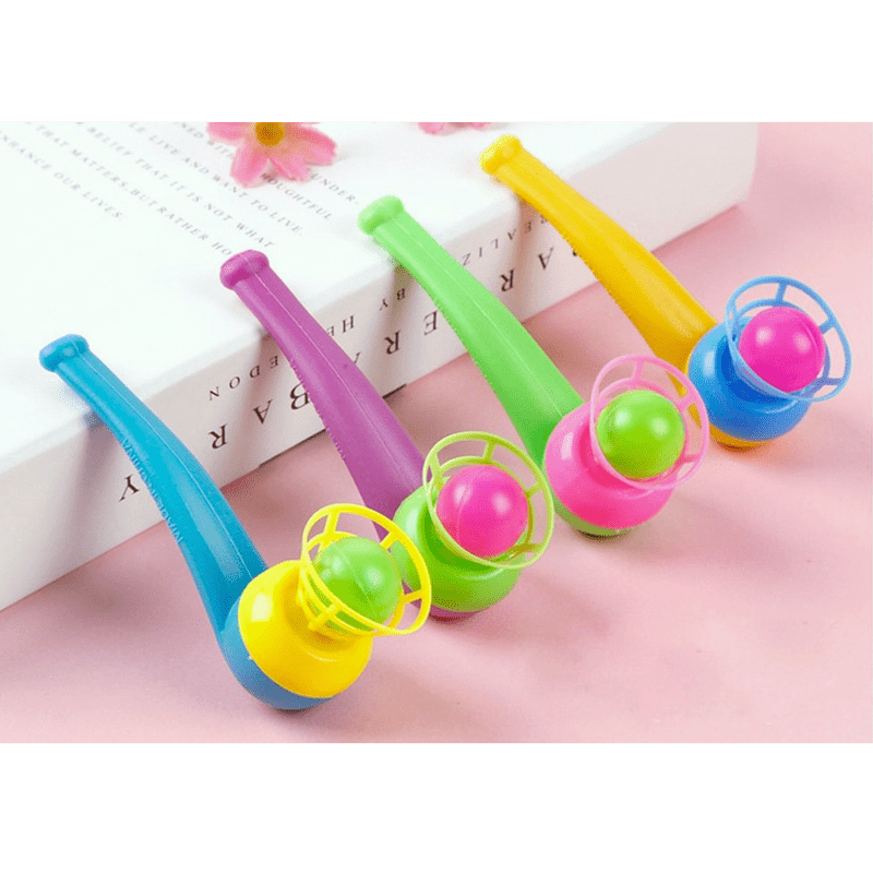 Montessori Blow Pipe & Balls Toy Child Board Game Party Bag Fillers