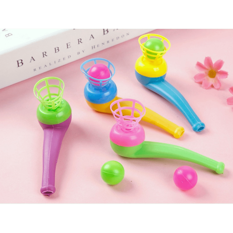 Montessori Blow Pipe & Balls Toy Child Board Game Party Bag Fillers