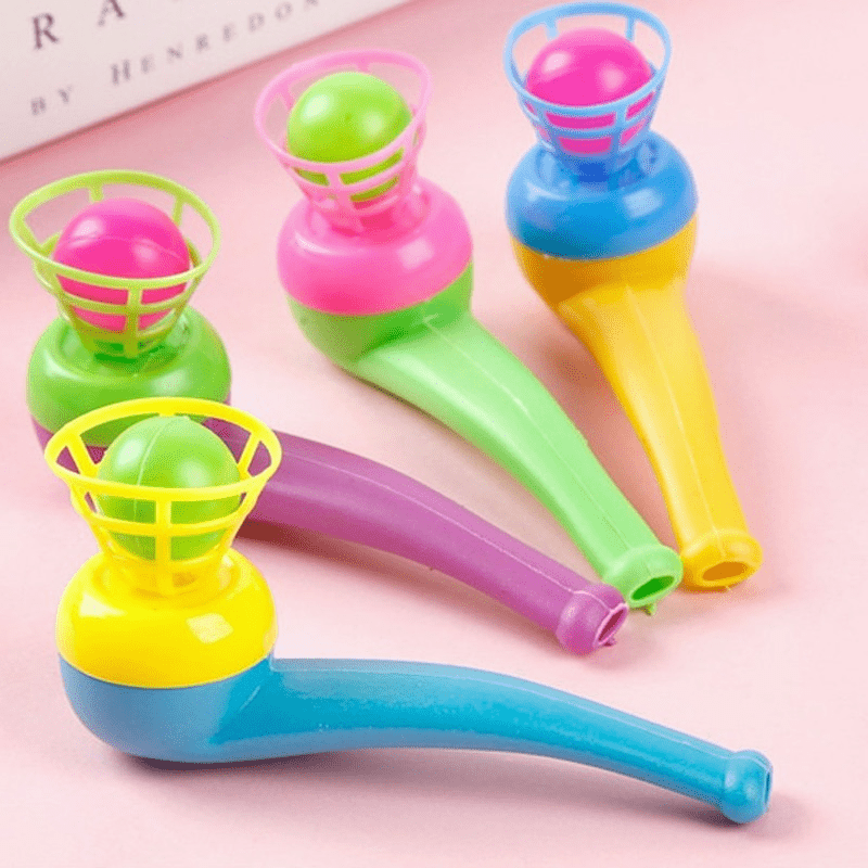 Montessori Blow Pipe & Balls Toy Child Board Game Party Bag Fillers