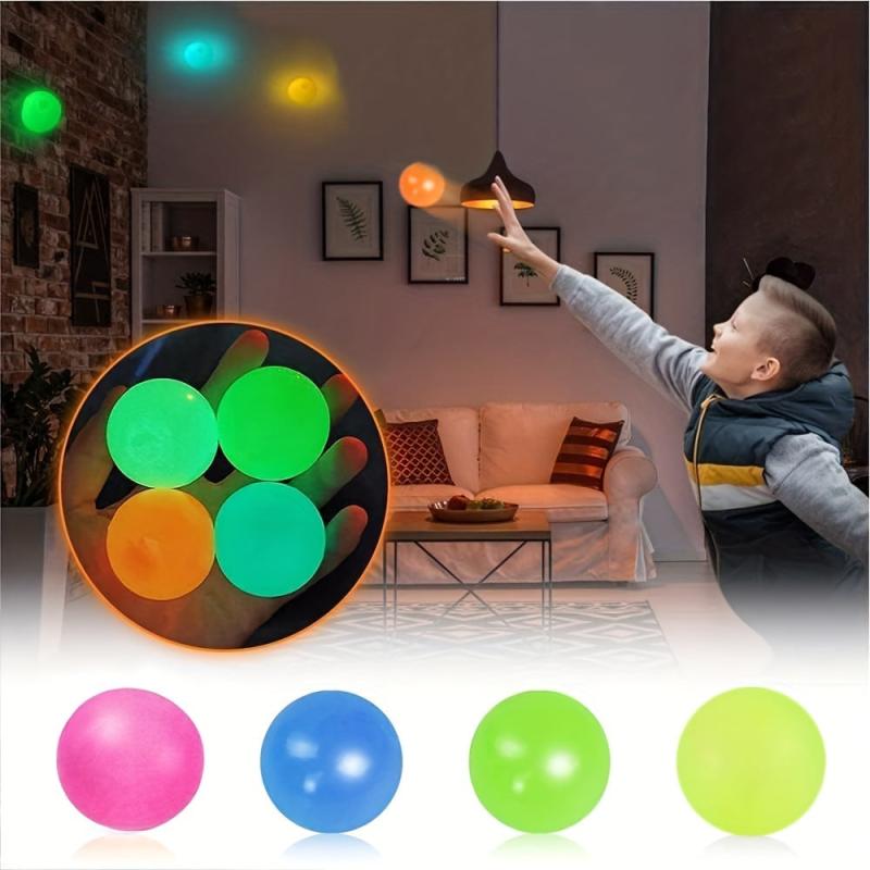 Glow In The Dark Sticky Balls Stress Relief Squishy Toys
