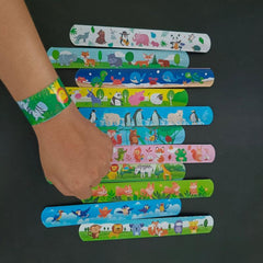 12pcs Kids Animal Slap Bracelets Colorful Party Favors