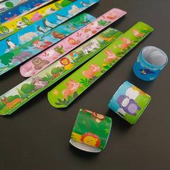 12pcs Kids Animal Slap Bracelets Colorful Party Favors