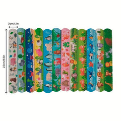 12pcs Kids Animal Slap Bracelets Colorful Party Favors