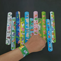 12pcs Kids Animal Slap Bracelets Colorful Party Favors