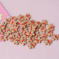 10pcs Gingerbread Man Resin Ornament DIY Gift Decoration Accessories