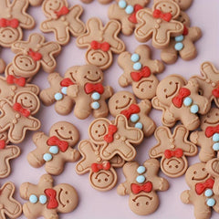 10pcs Gingerbread Man Resin Ornament DIY Gift Decoration Accessories