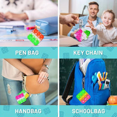 12pcs Colorful Pop Keychain Fidget Toys Stress Reliever & Party Favors