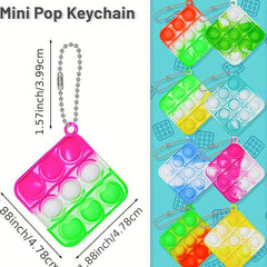 12pcs Colorful Pop Keychain Fidget Toys Stress Reliever & Party Favors