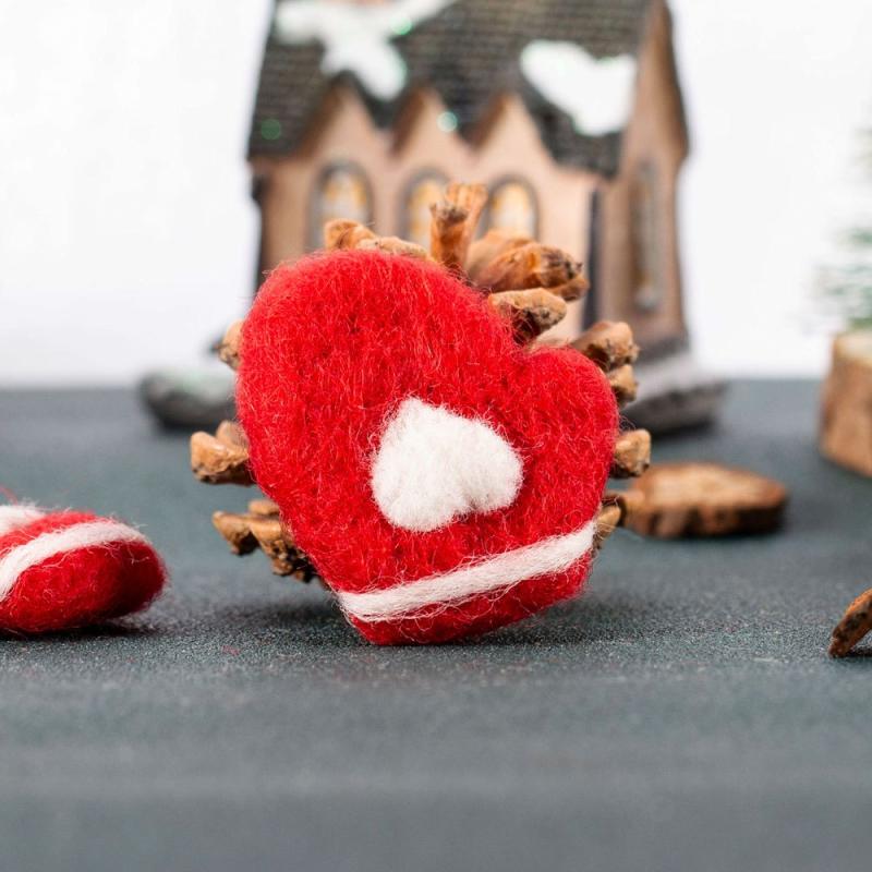 Christmas Scene Love Gloves Felt Pendant Fabric Dress Up Hanging Decorations