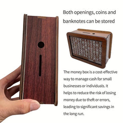 Wooden Savings Jar for Kids Money Gift Travel Savings Booklet
