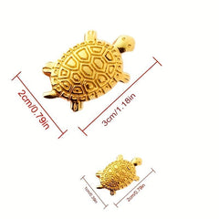Golden Turtle Tabletop Ornament for Wealth and Good Fortune