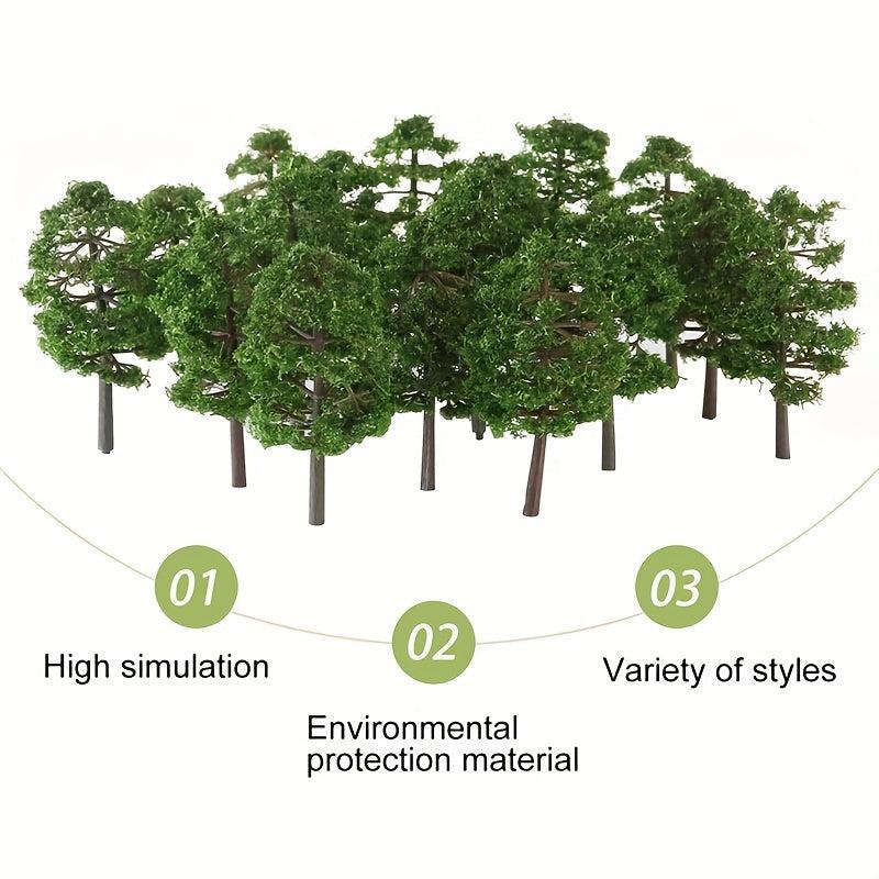 8 Pc 1:100 Dark Green Model Train/Railway Trees Landscape Decoration