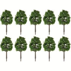8 Pc 1:100 Dark Green Model Train/Railway Trees Landscape Decoration
